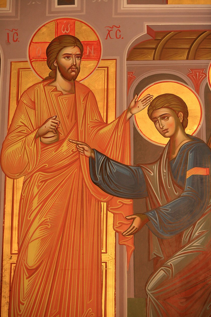 Ícone ortodoxo grego representando Cristo mostrando suas feridas Thessalonique Grece de Unbekannt