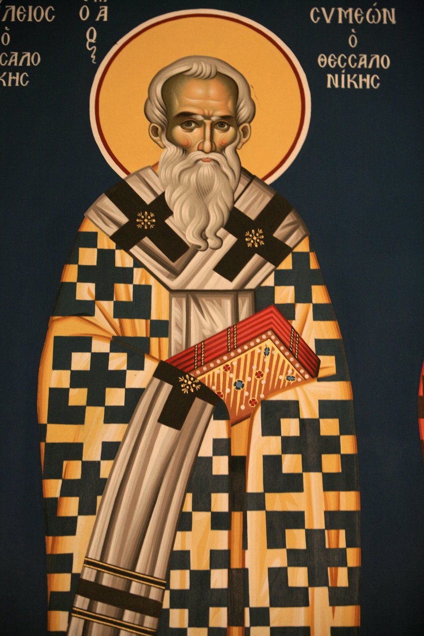 Ícone ortodoxo grego que representa a Saint Symeon de Thessaloniki Thessalonique Grece de Unbekannt