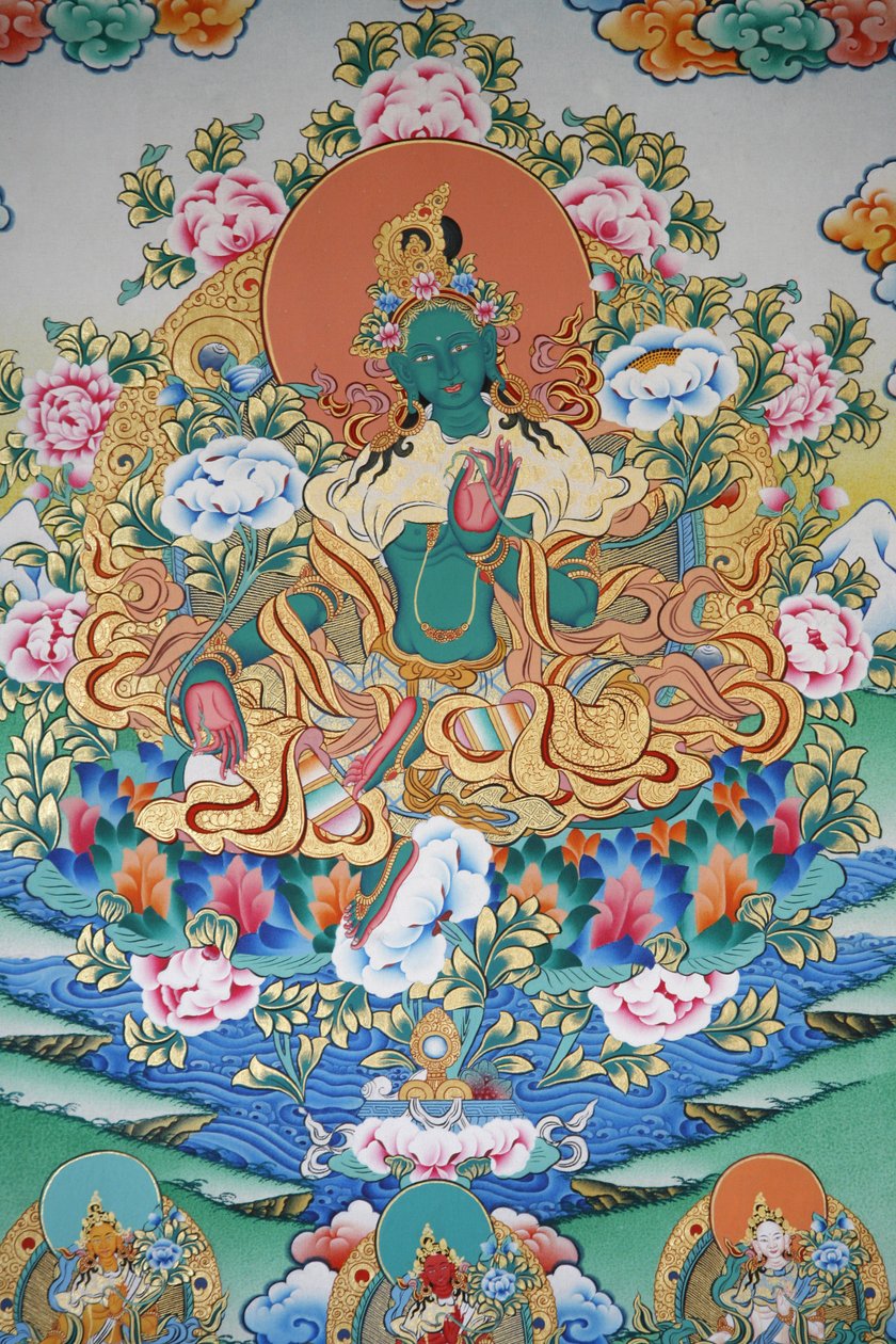 Tara verde, símbolo de prosperidade. Mosteiro de Kopan, Kathmandu, Nepal de Unbekannt