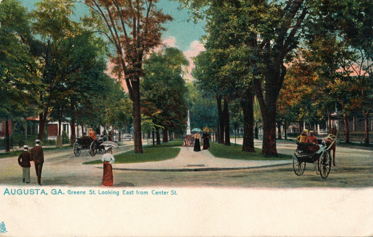 Greene Sreet, olhando para leste da Center Street, Augusta, Geórgia, América, c1910 de Unbekannt