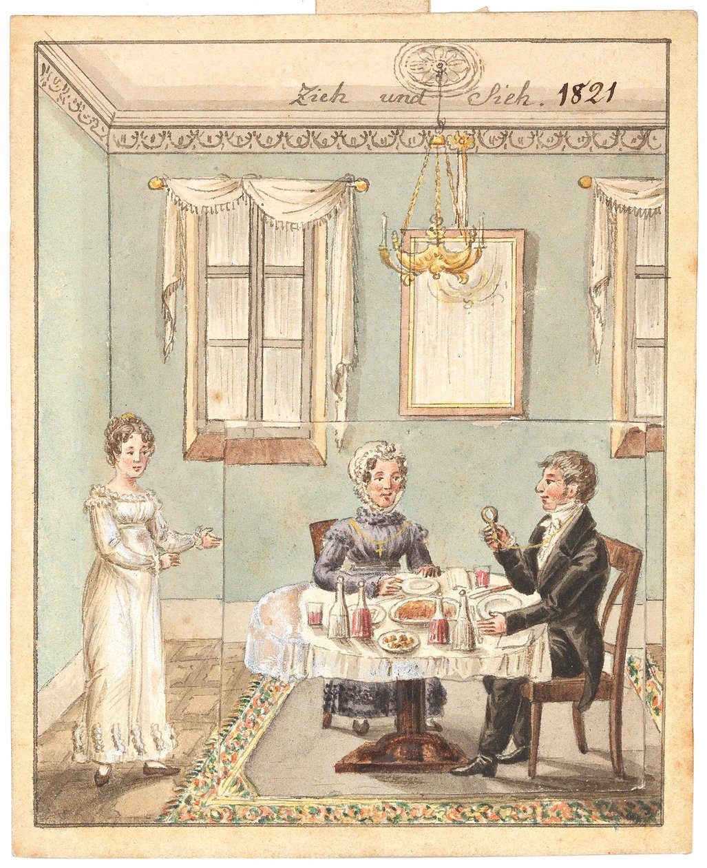 Cartão de saudação, 1821. de Unbekannt