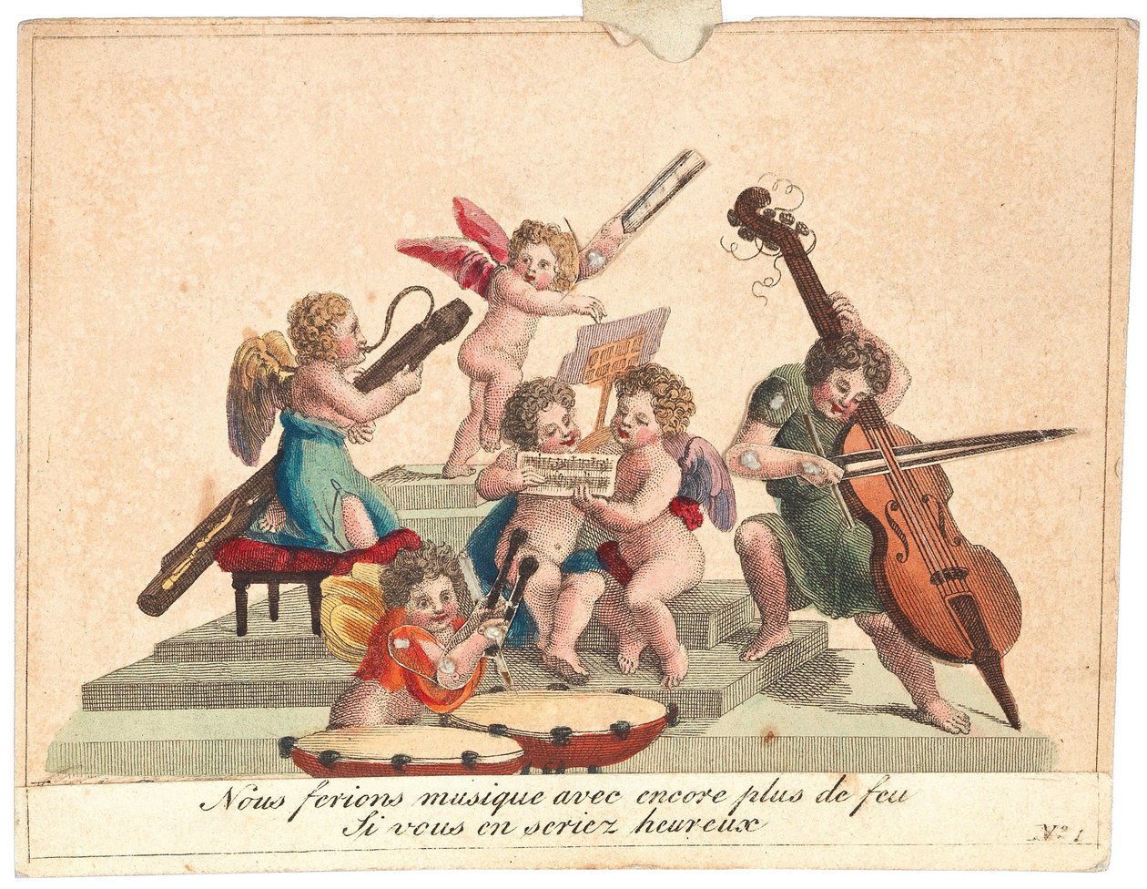 Cartão Uma orquestra de anjos, depois de 1815. de Unbekannt