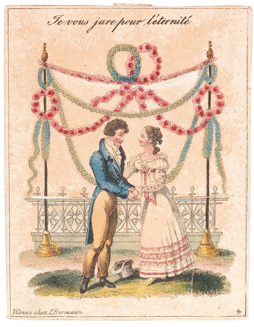 Cartão de felicitações juro-te pela eternidade, Amor e Fidelidade, depois de 1815. de Unbekannt