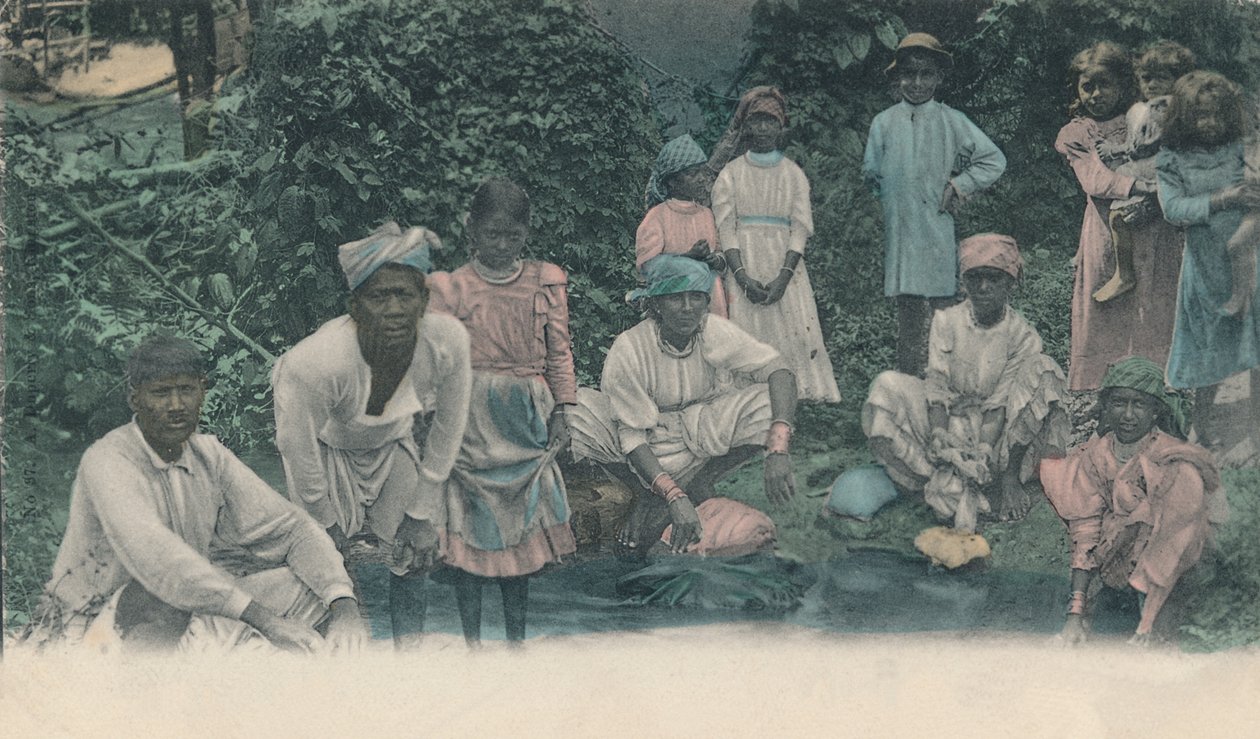 Saudações da Jamaica. Coolies lavando, 1905. de Unbekannt