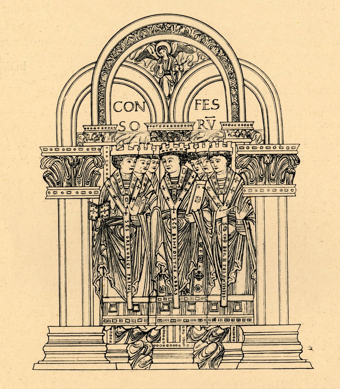 Gregório Magno, São Bento e São Cuthbert, 1908 de Unbekannt