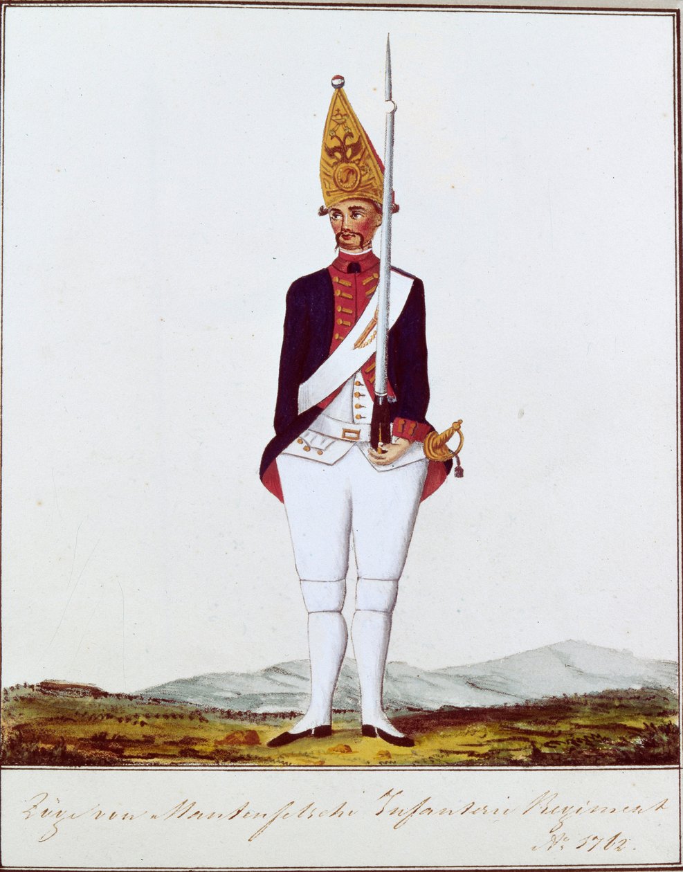 Granadeiro das cabras do regimento por Manteuffel, 1762 de Unbekannt
