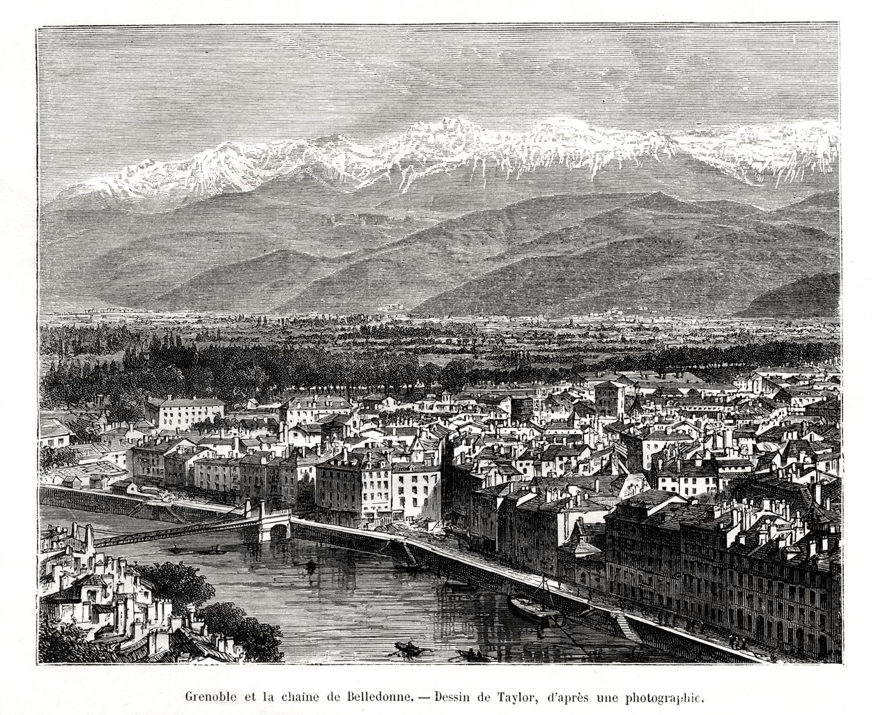 Grenoble da gama Belledonne, França, 1886 de Unbekannt