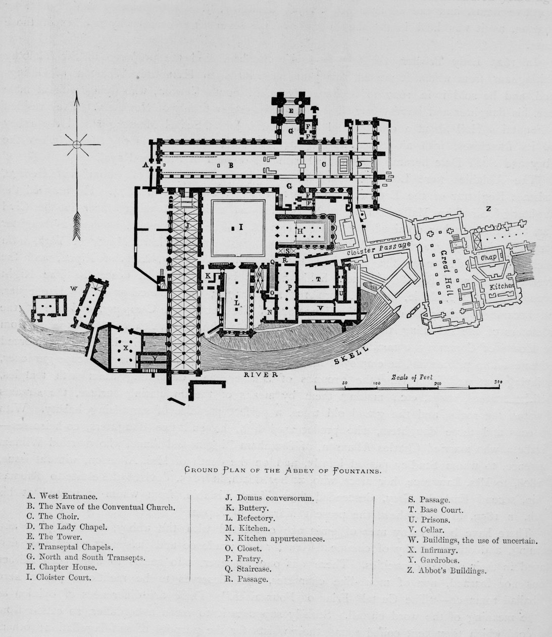 Planta da Abadia de Fountains, Abadia de Fountains, 1897 de Unbekannt