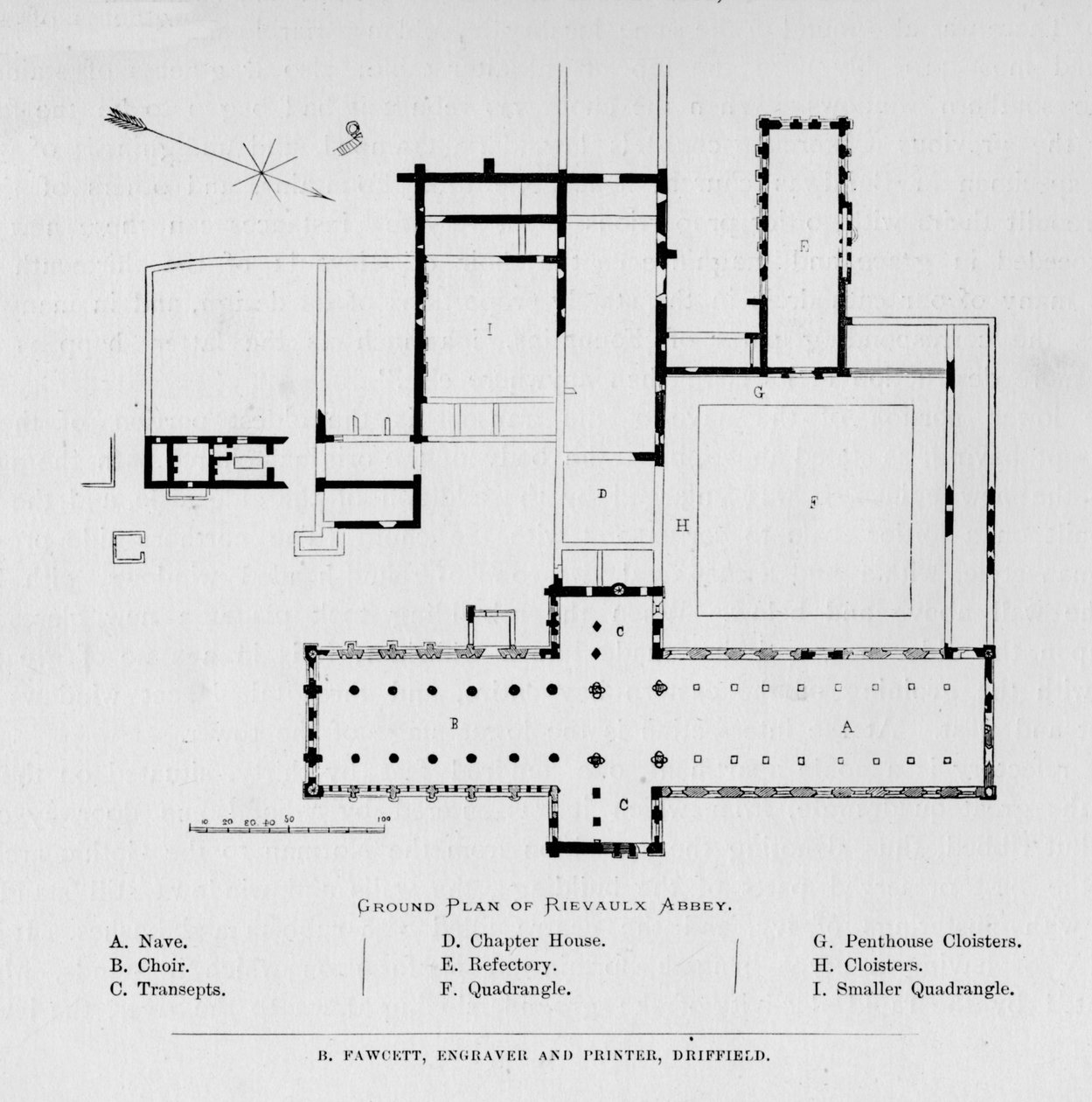 Planta da Abadia de Rievaulx, 1897 de Unbekannt