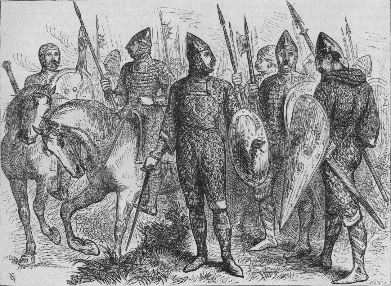 Grupo de soldados normandos AD 1066, c1880 de Unbekannt