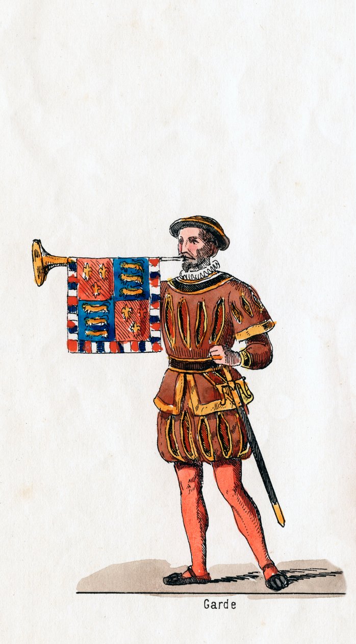 Guarda, figurino da peça de Shakespeares, Henrique VIII, século XIX de Unbekannt