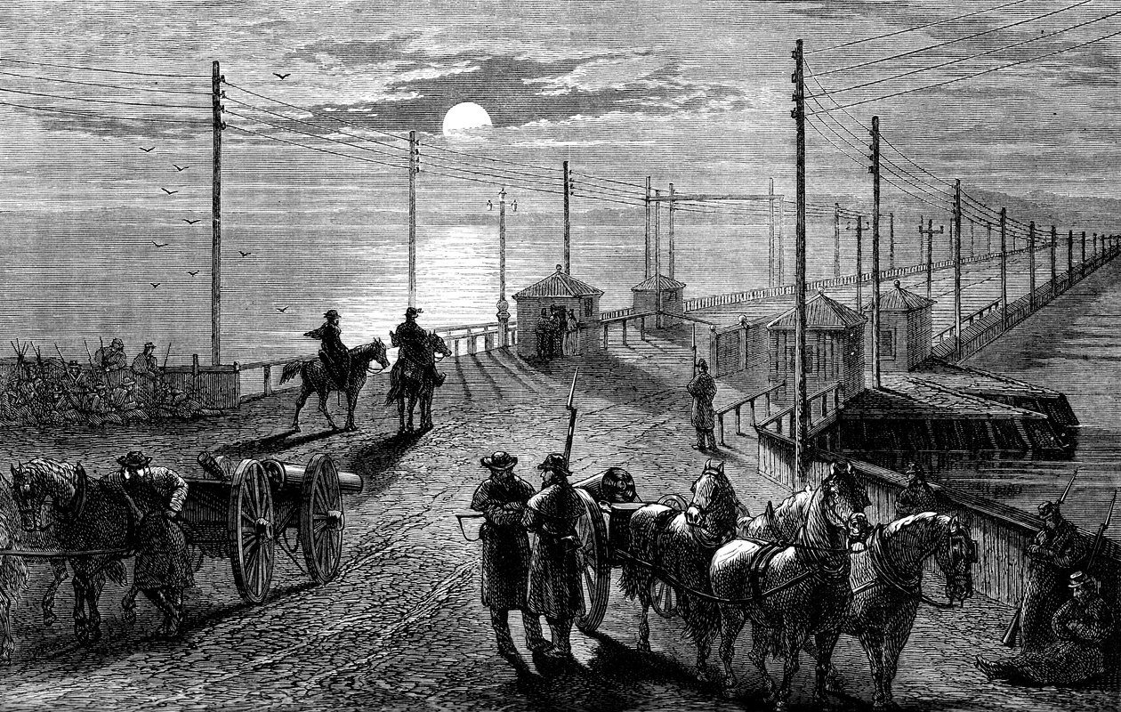 Guardando uma ponte sobre o Potomac, guerra civil americana, c1861 c1880 de Unbekannt