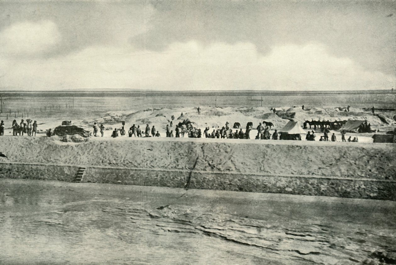 Guardando os bancos do canal de Suez, 1919. de Unbekannt