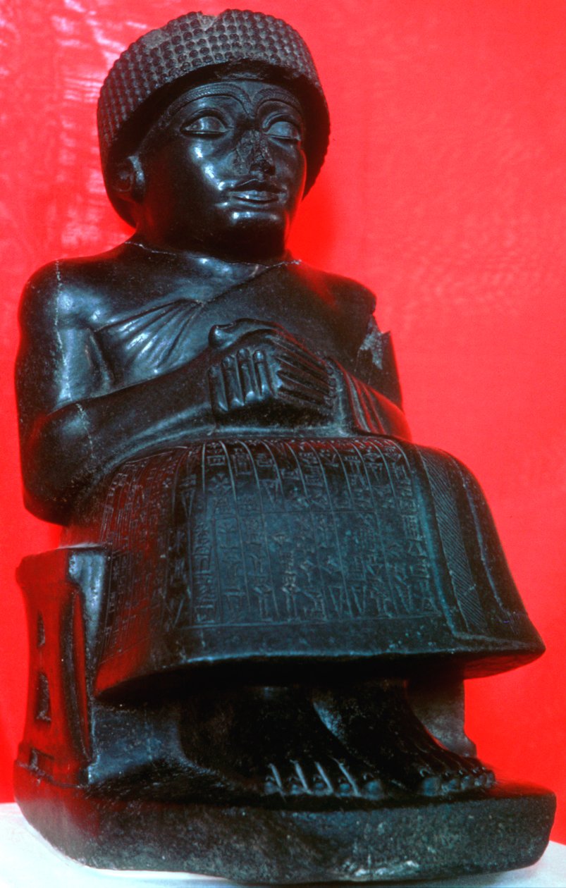 Gudea, governante da cidade-estado de Lagash, no sul da Babilônia, neo-sumério, século 22 aC de Unbekannt
