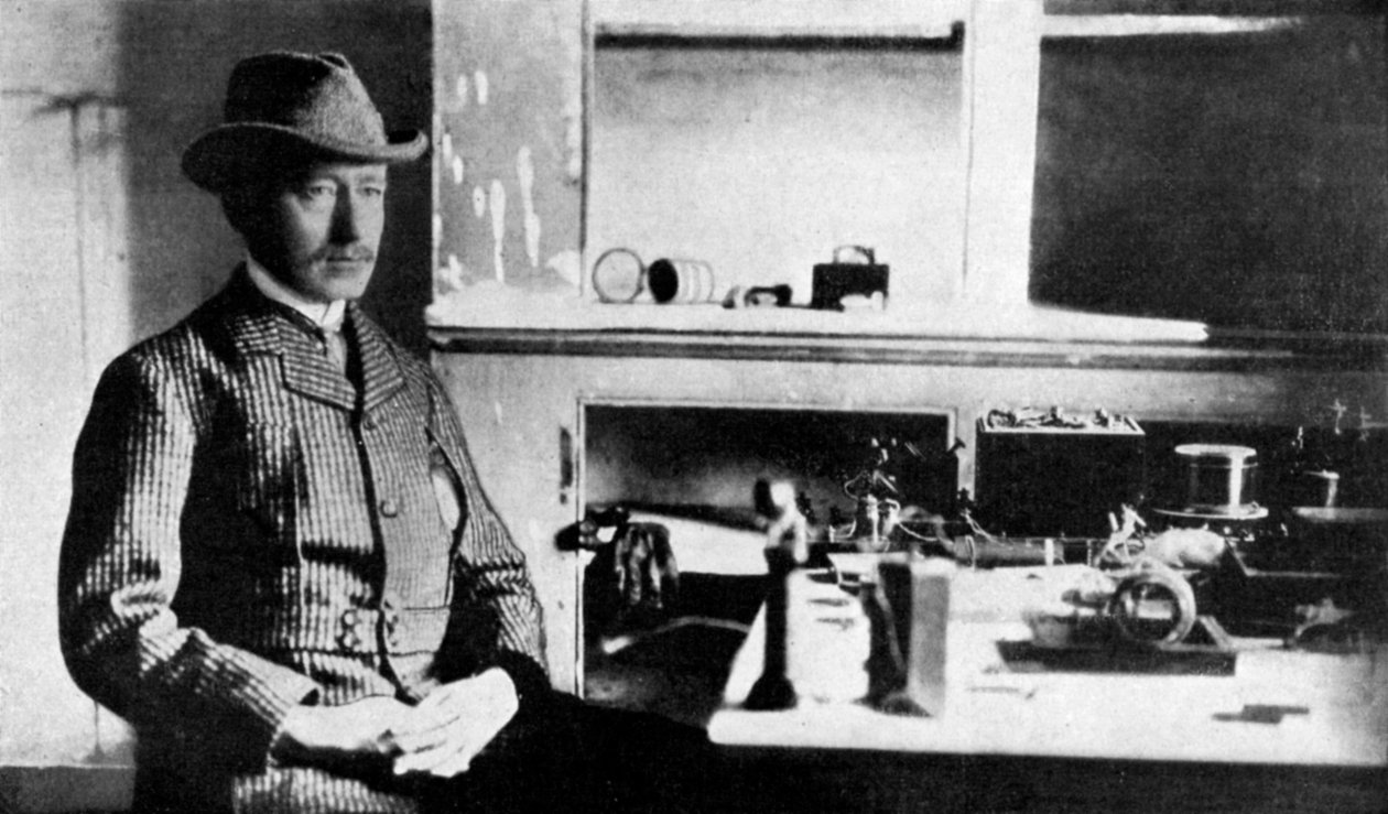 Guglielmo Marconi, pioneiro italiano da telegrafia sem fio, Signal Hall, Terra Nova, 1901 1951 de Unbekannt