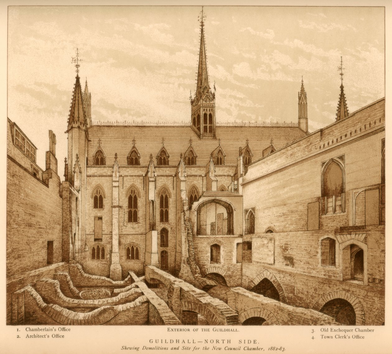 Guildhall North Side, Cidade de Londres, 1882-1883 1886 de Unbekannt