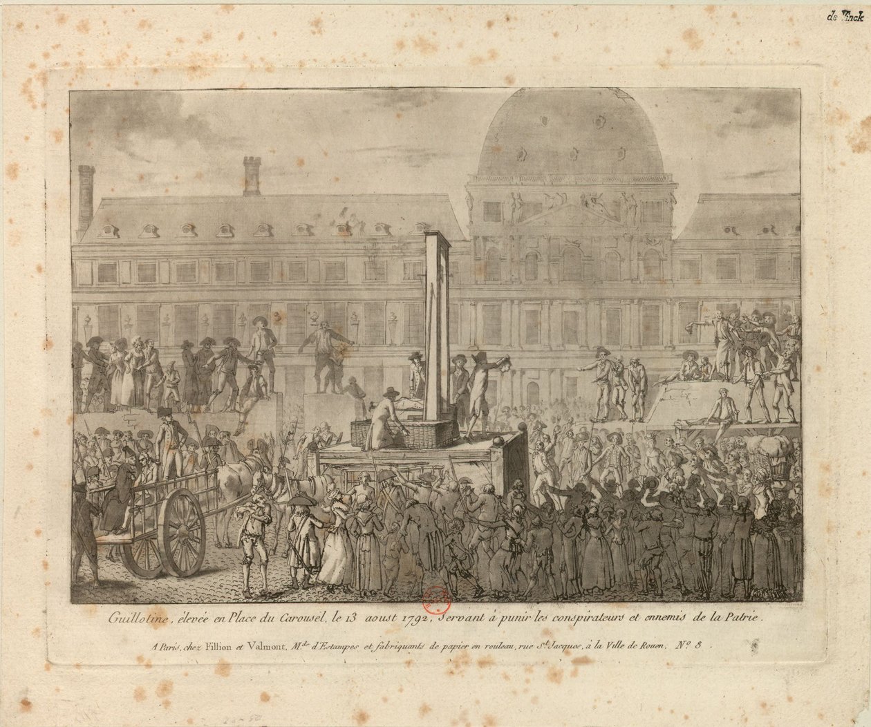 Guilhotina erguida na Place du Carrousel, 13 de agosto de 1792 … de Unbekannt