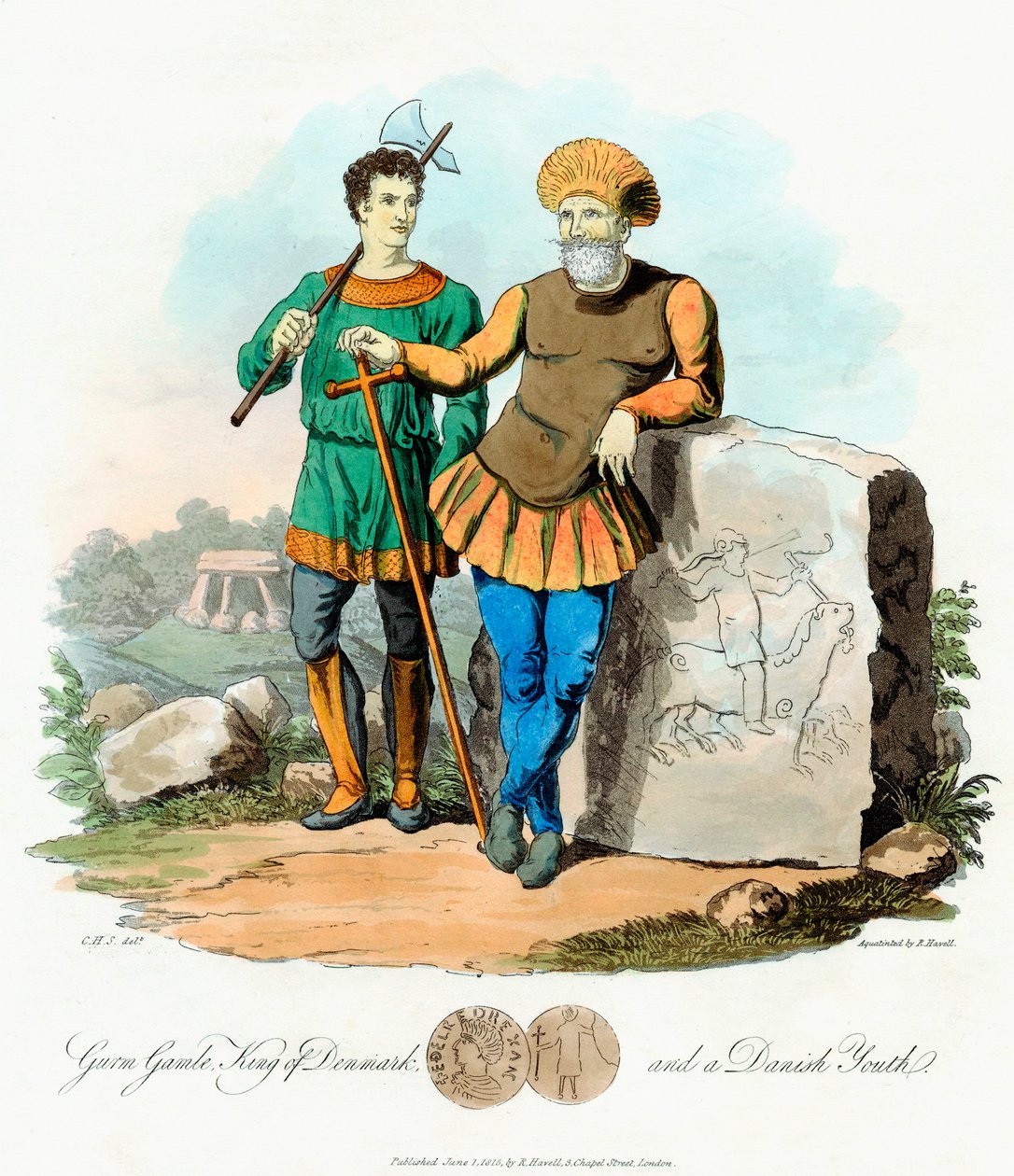 Gurm Old Gormo, rei da Dinamarca de 840, 1815 de Unbekannt