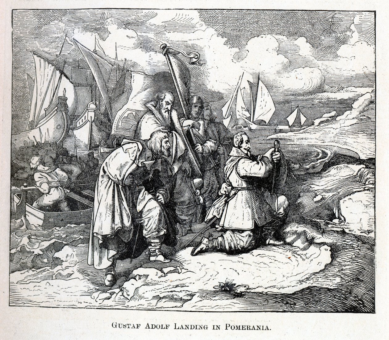 Aterragem de Gustav Adolf na Pomerânia, 1882 de Unbekannt