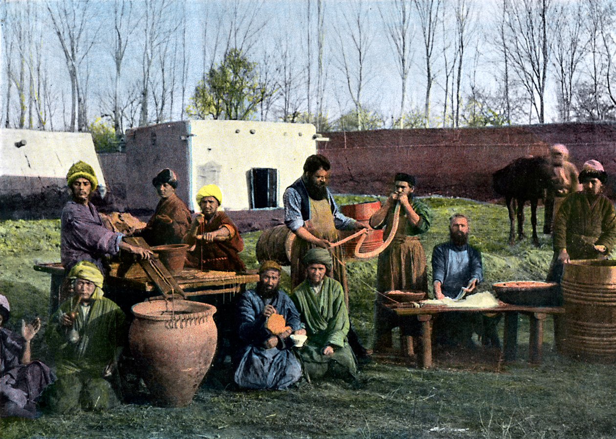 Obras de acabamento de tripas, Bukhara, Usbequistão, c1890 de Unbekannt