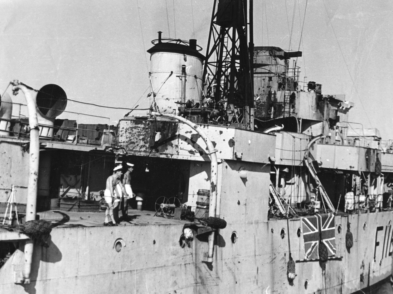 Ametista HMS, após ação no rio Yangtze, 20 de abril de 1949 de Unbekannt