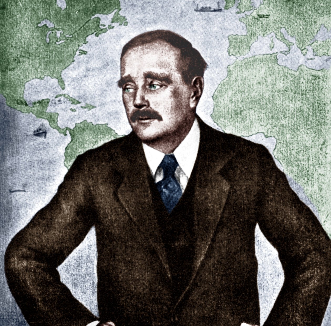 H G Wells - retrato do romancista, jornalista, sociólogo e historiador inglês, c. 1933. 21 de setembro de 1866 - 13 de agosto de 1946. Guerra dos Mundos. de Unbekannt