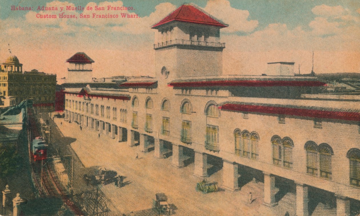 Havana: Alfândega e Cais de São Francisco. Custom House, São Francisco Wharf, Cuba, c1910 de Unbekannt