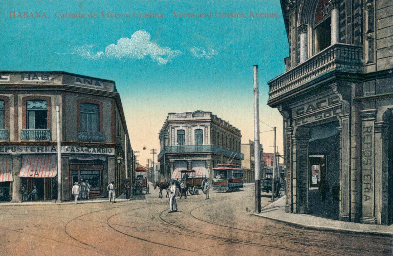 Havana. Caça de Vives e Cristina. Você mora e Cristina Avenue, Cuba, c1910 de Unbekannt