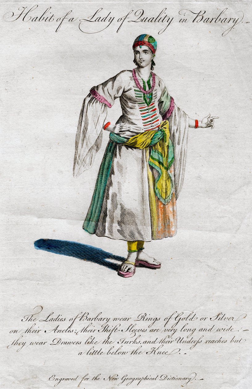 Hábito de uma dama de qualidade em Barbary, século XVIII-XIX de Unbekannt