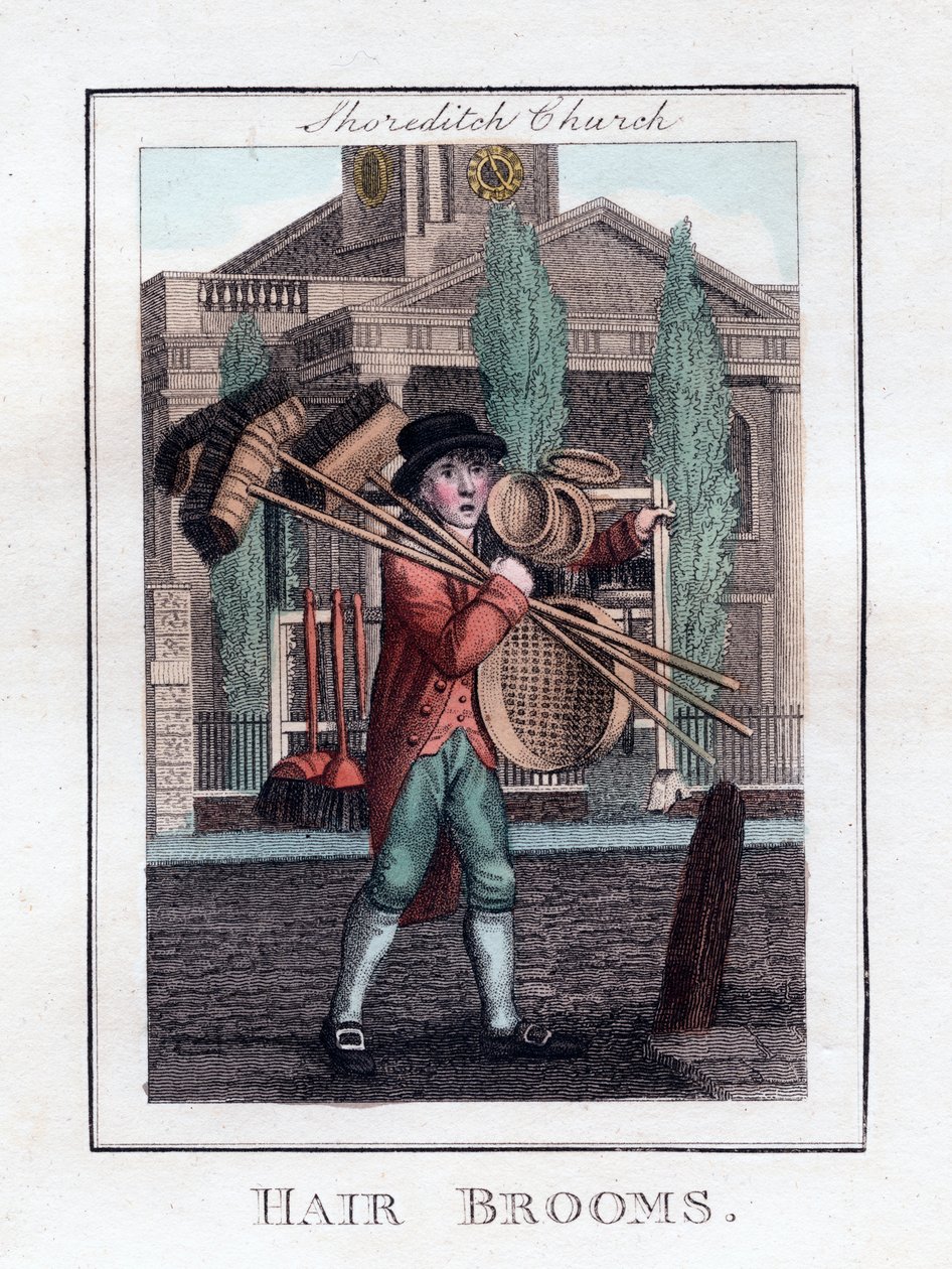 Vassouras de cabelo, Shoreditch Church, Londres, 1805 de Unbekannt