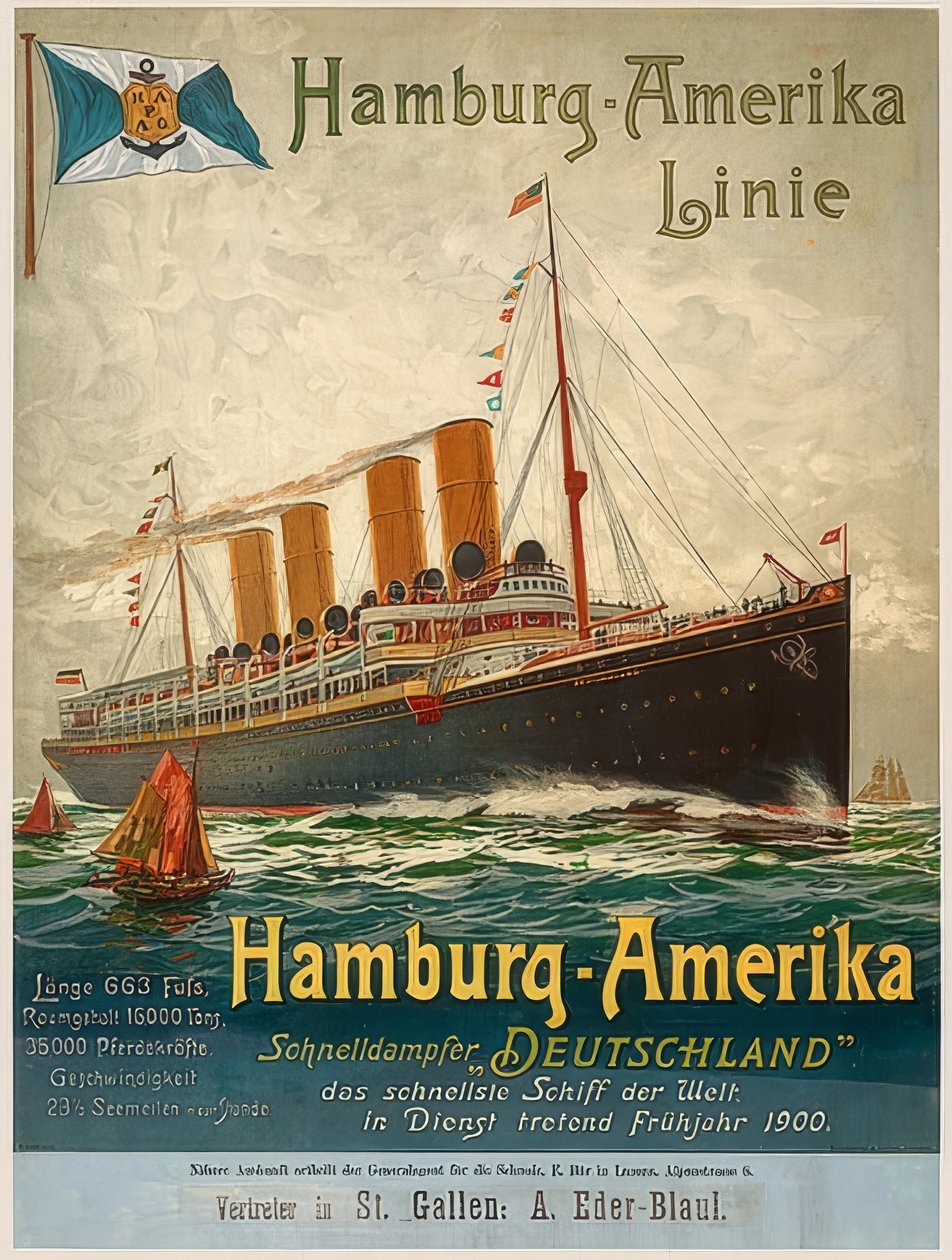 Linha Hamburgo-América. Alemanha, Hamburgo, 1899 de Unbekannt