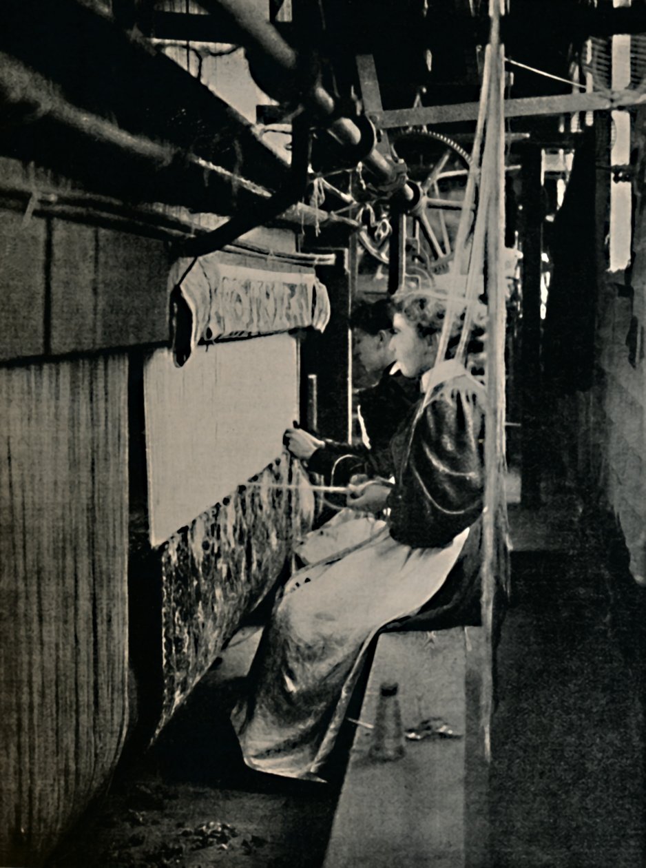 Tecelagem de tapetes de Hammersmith em Merton Abbey Works,. de Unbekannt