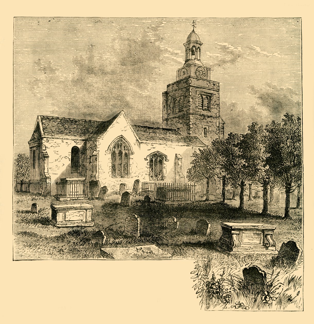 Igreja Paroquial de Hammersmith, em 1820, c1878. de Unbekannt