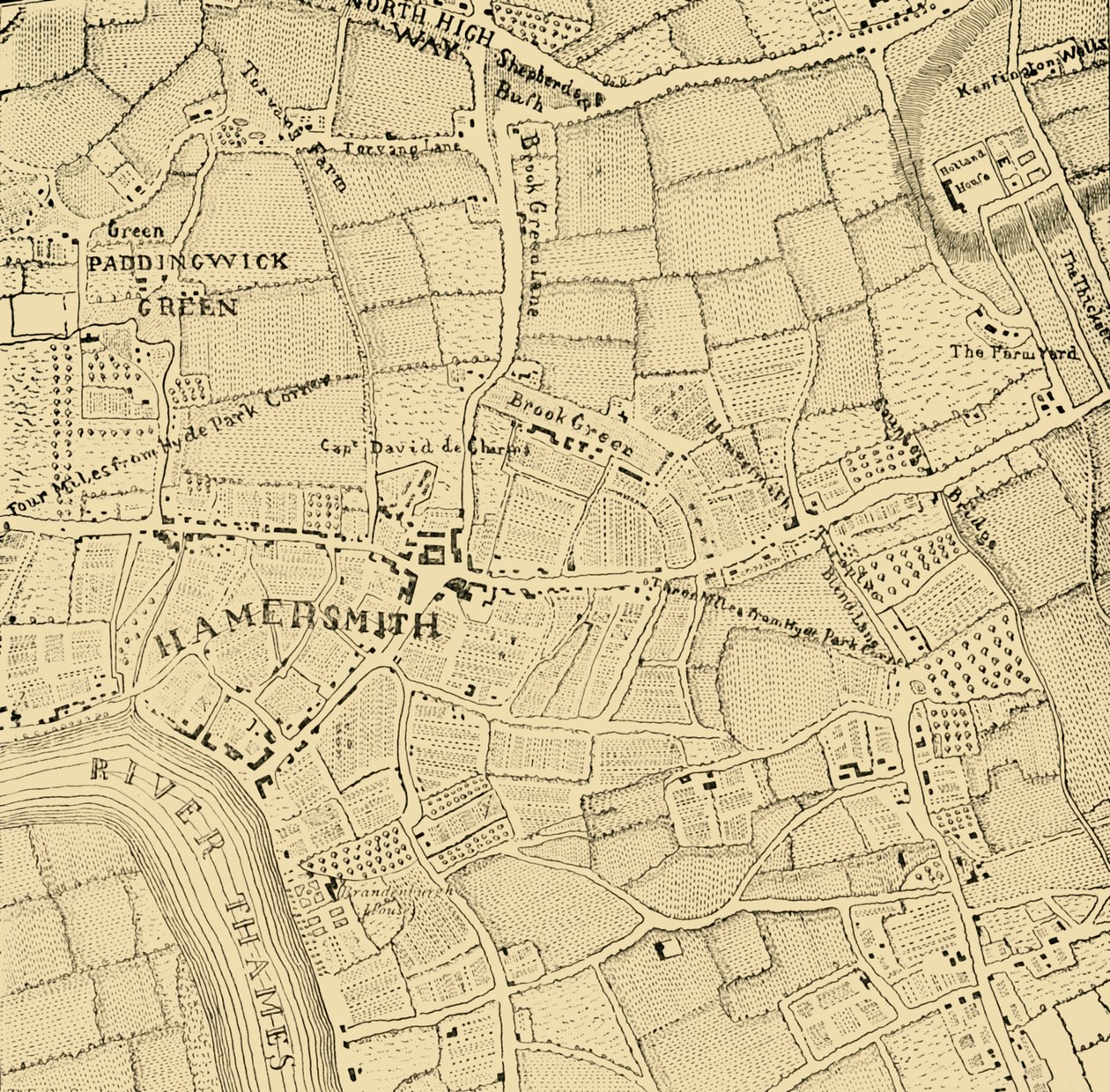 Hammersmith em 1746, c1878. de Unbekannt