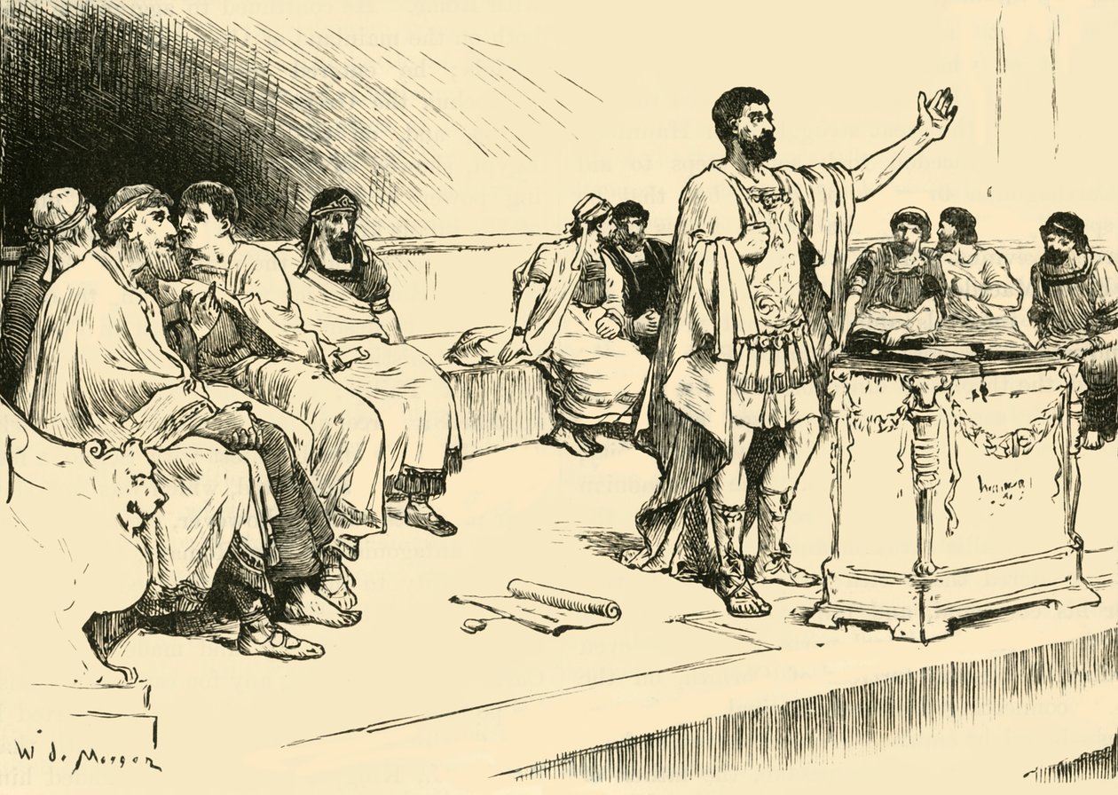 Aníbal na Assembléia de Cartago, 1890. de Unbekannt