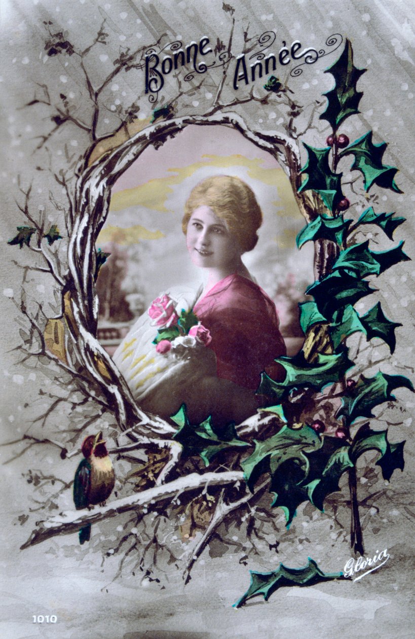 Feliz ano novo, cartão postal francês, c1900 de Unbekannt