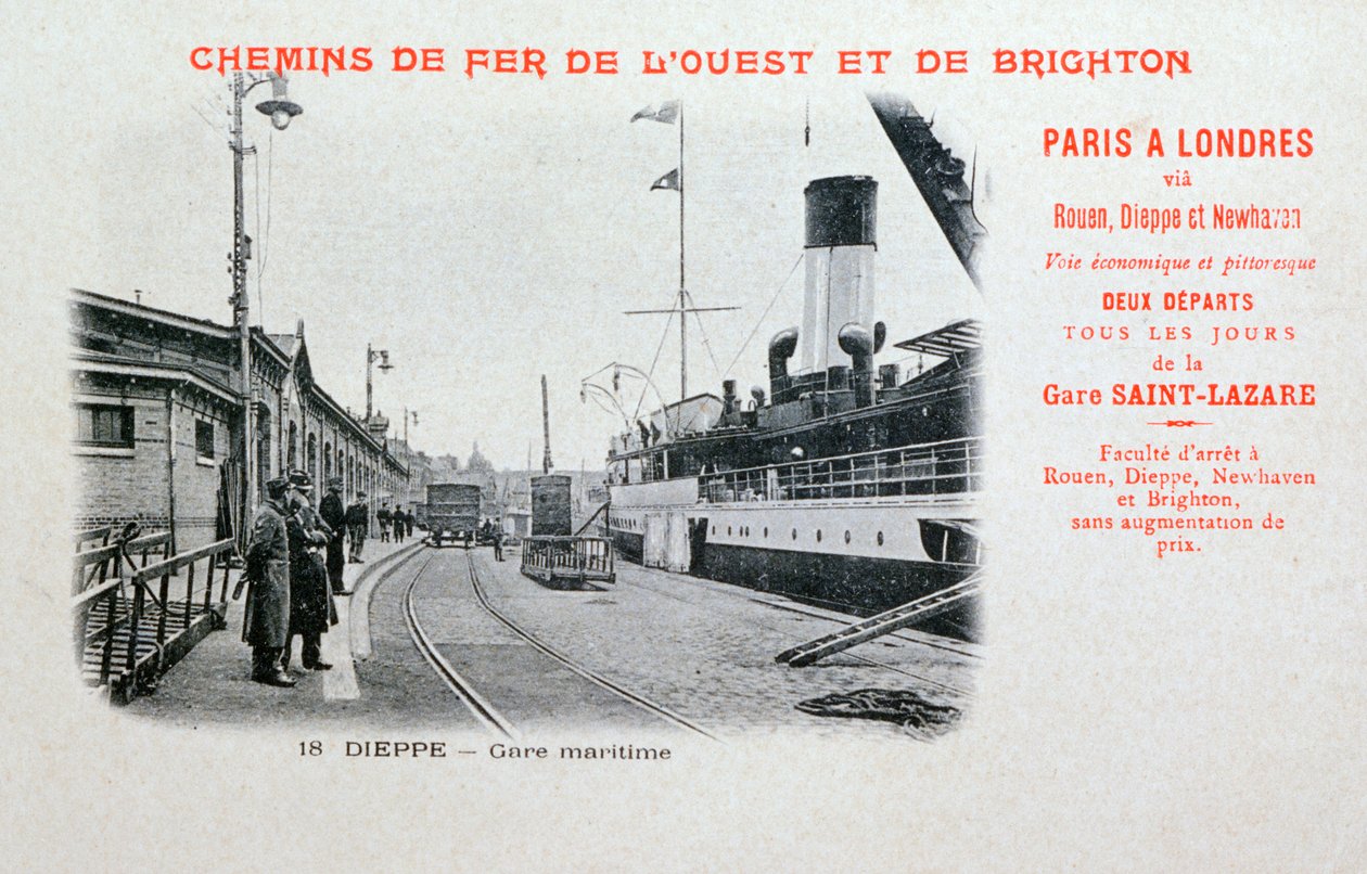 Estação portuária, Dieppe, c1900 de Unbekannt