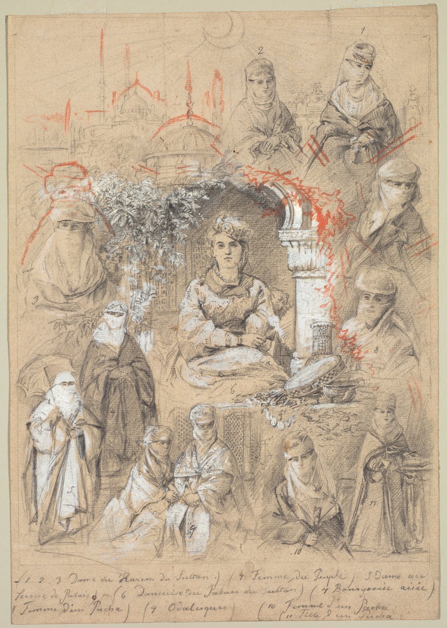 Mulheres do harém, 1800s. de Unbekannt
