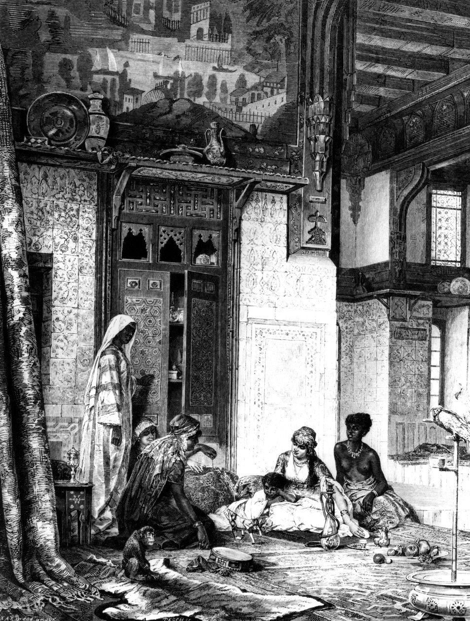 Harém em uma mansão do califa, 1880 de Unbekannt