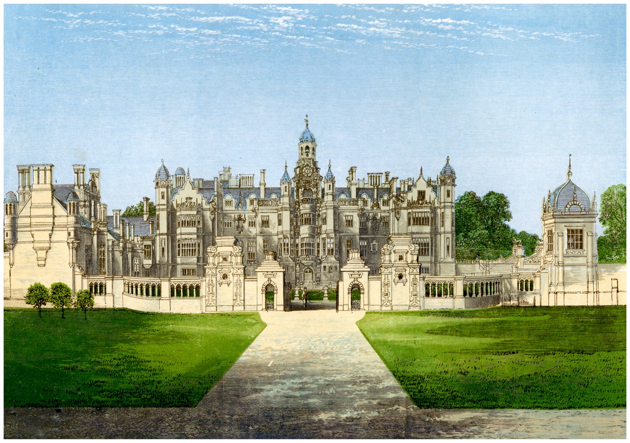 Harlaxton Manor, Lincolnshire, casa da família Gregory, c1880 de Unbekannt