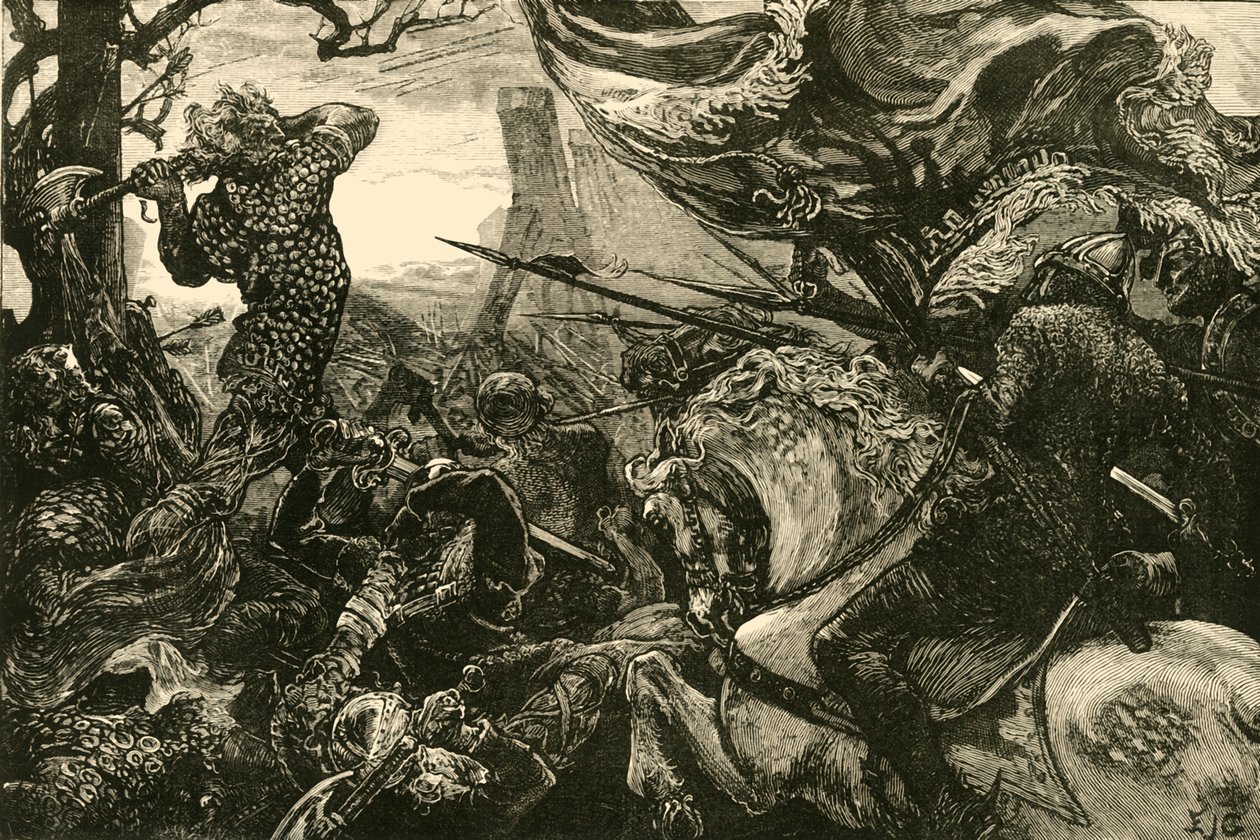 Harold na batalha de Hastings, 1066, 1890. de Unbekannt