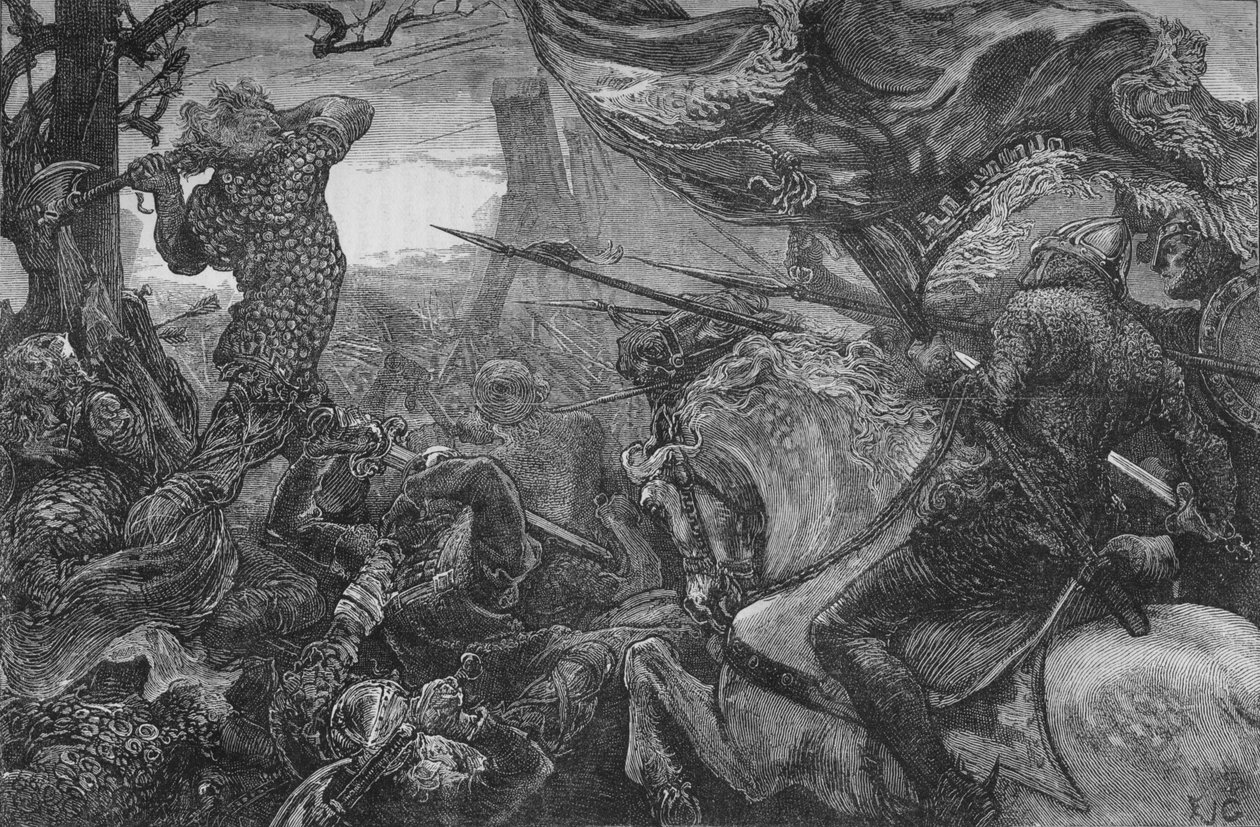 Harold na batalha de Hastings, 1066, c1880 de Unbekannt