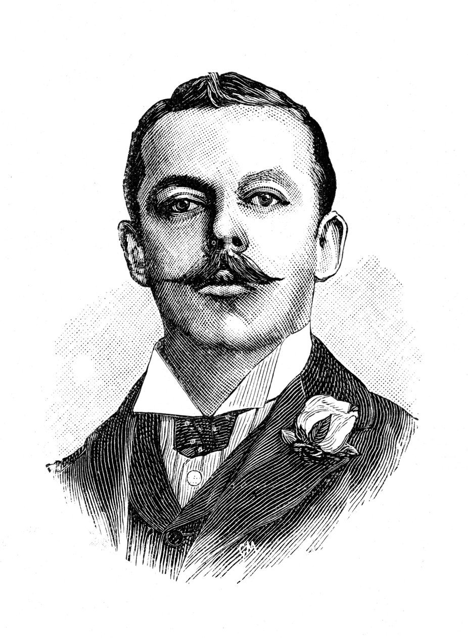 Harry John Lawson, inventor inglês de uma bicicleta de segurança, século XIX de Unbekannt