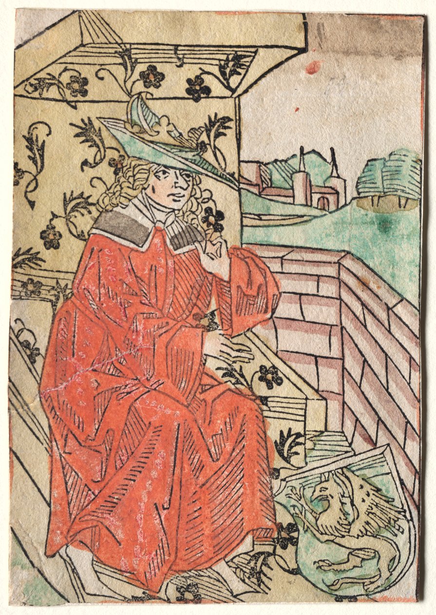 Hartlibs Alexander: Alexander assentado no trono, 1400s. de Unbekannt