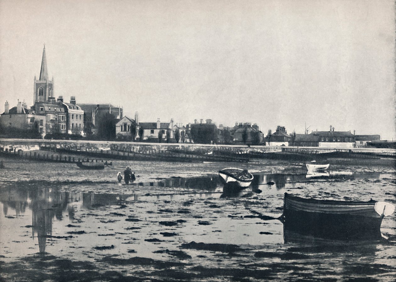 Harwich - a praia na maré baixa, 1895 de Unbekannt
