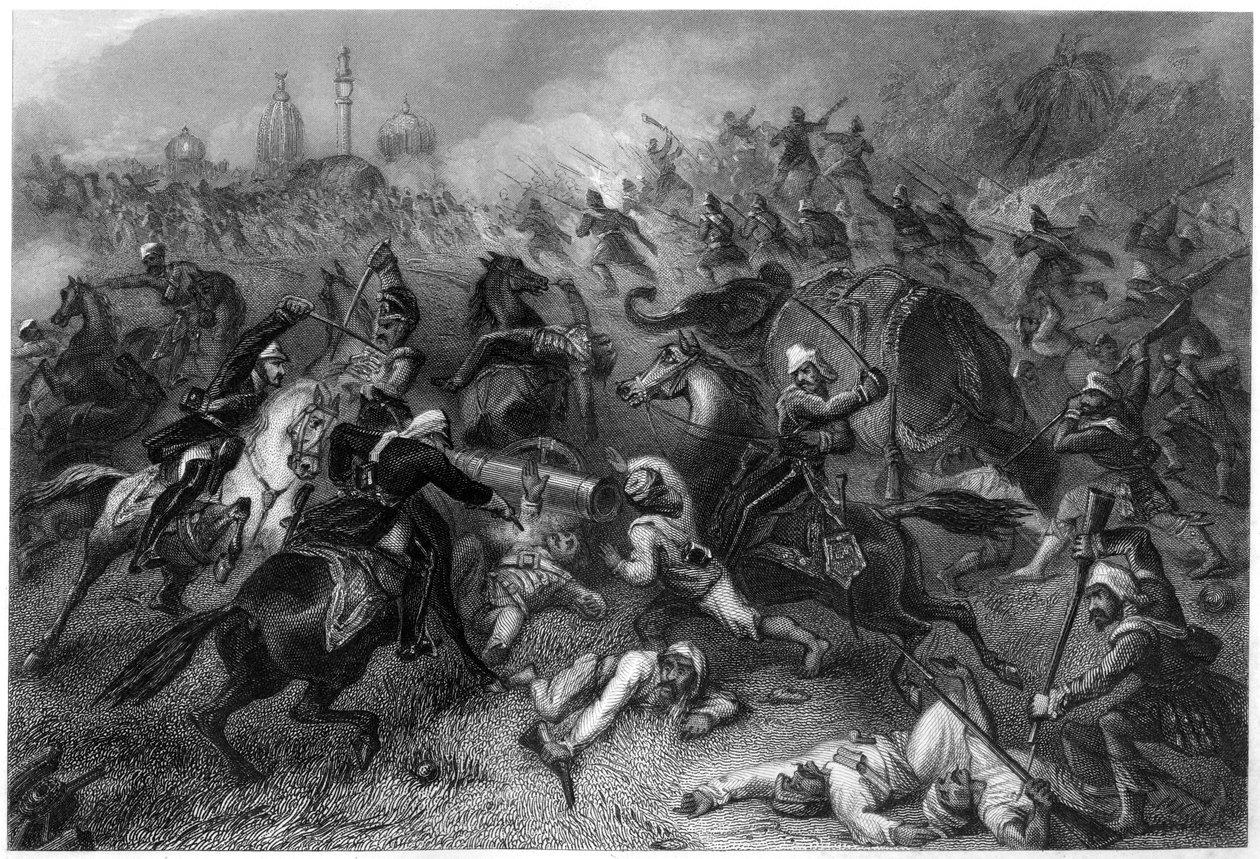 Coluna Havelocks atacando os amotinados antes de Cawnpore, 1857, c1860 de Unbekannt