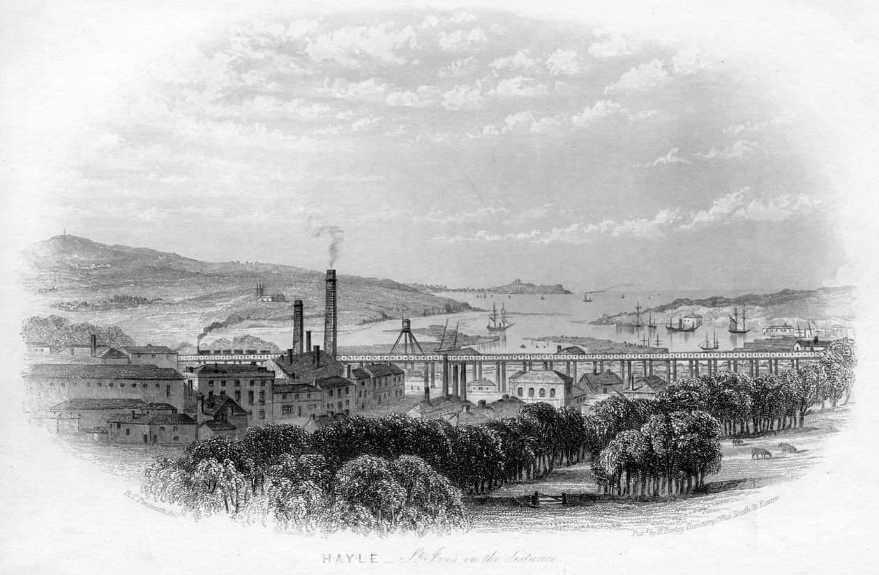 Hayle St Ives à distância, c1860 de Unbekannt