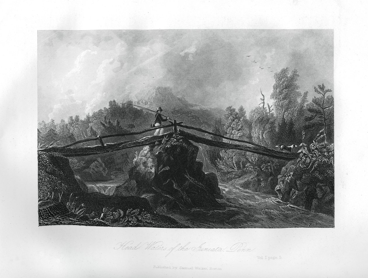 Águas principais do rio Juniata, Pensilvânia, 1855 de Unbekannt