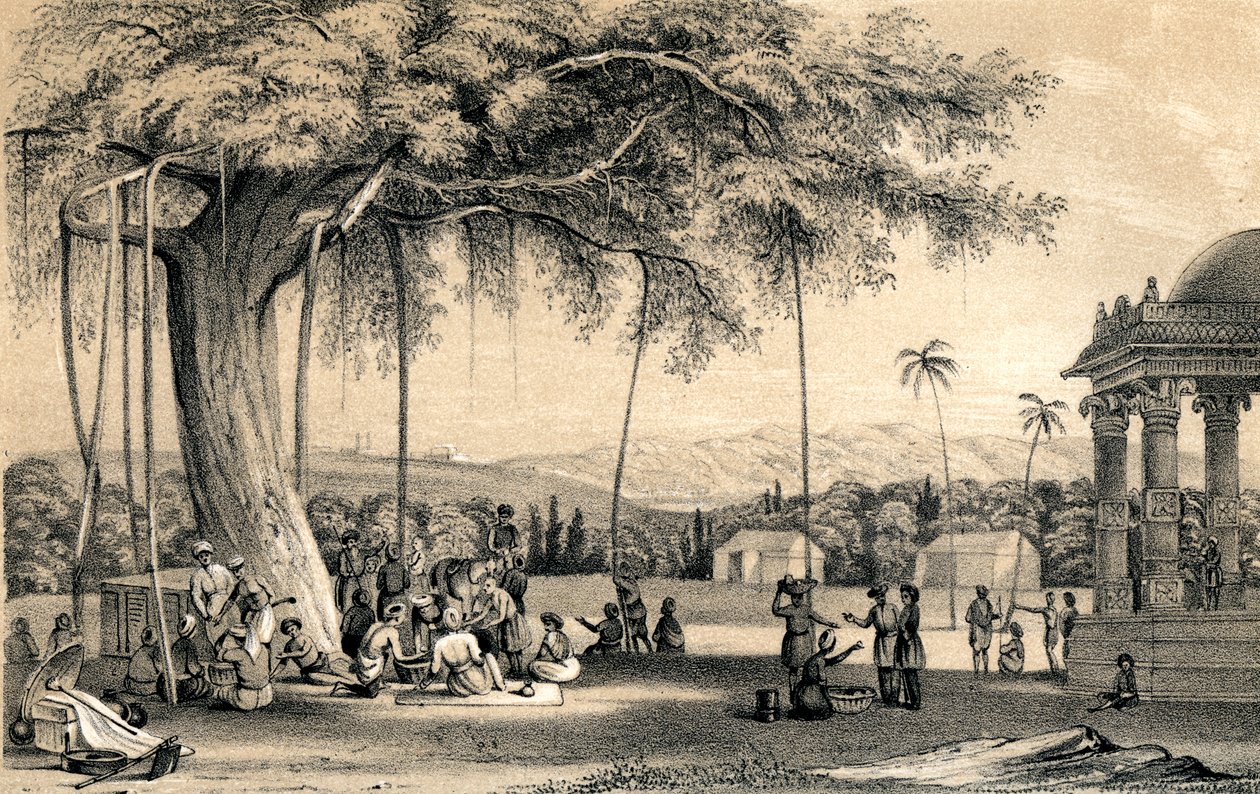 Chefe da vila segurando sua corte, 1847 de Unbekannt