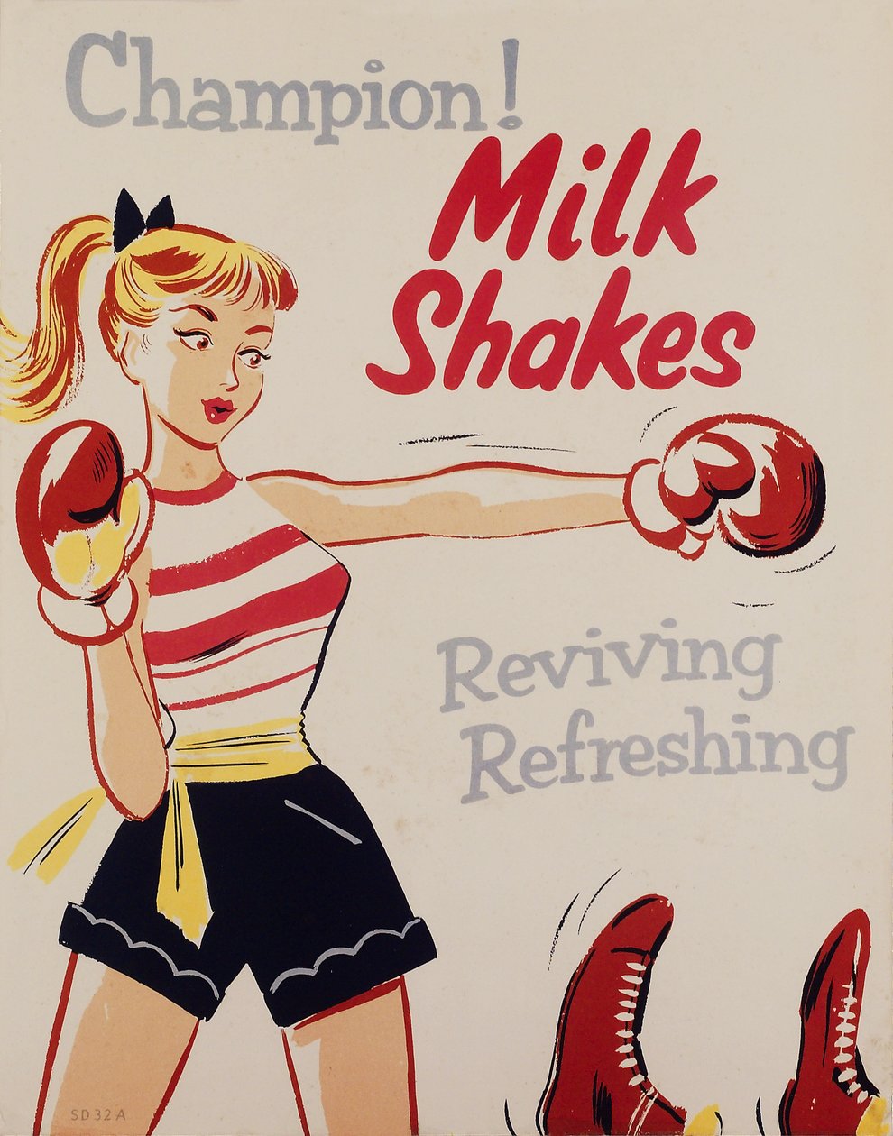 Educação para a Saúde ïChampion! Milkshakes, cartaz, c 1955-1960 de Unbekannt